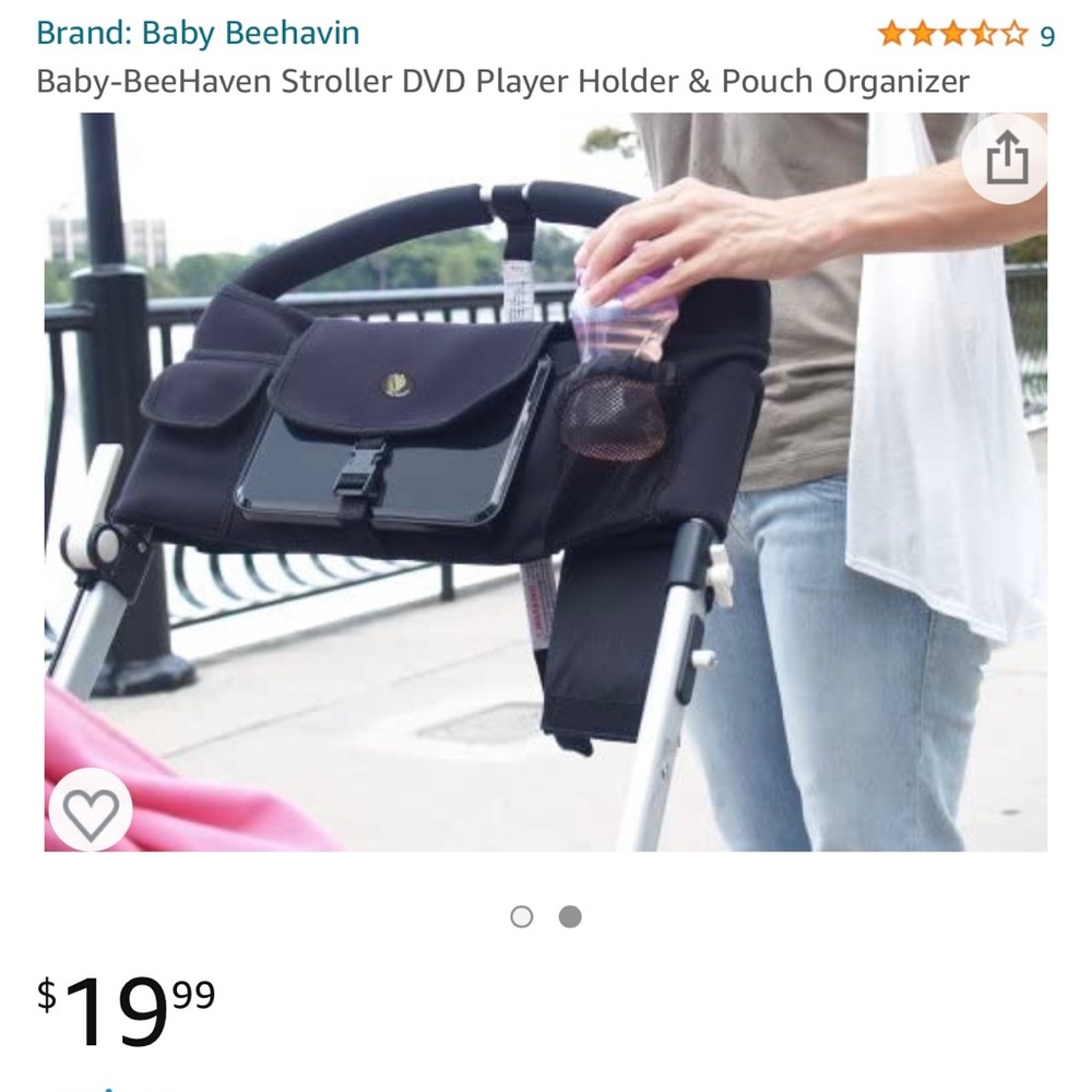 Baby-BeeHaven Stroller DVD Player Holder & Pouch Organizer